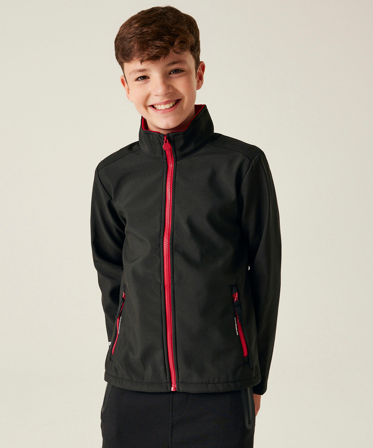 Kids Ablaze softshell jacket - Black/Classic Red