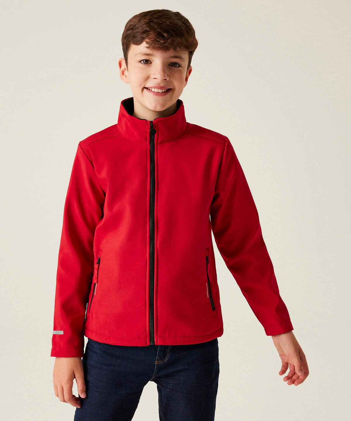 Kids Ablaze softshell jacket - Black/Classic Red