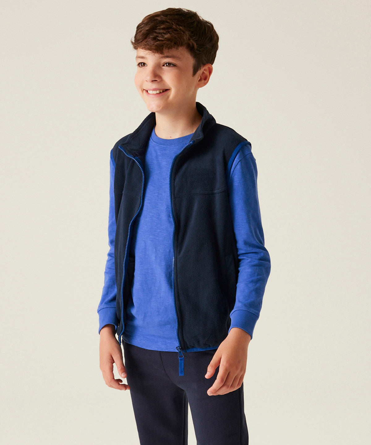 Kids microfleece bodywarmer - Navy/New Royal