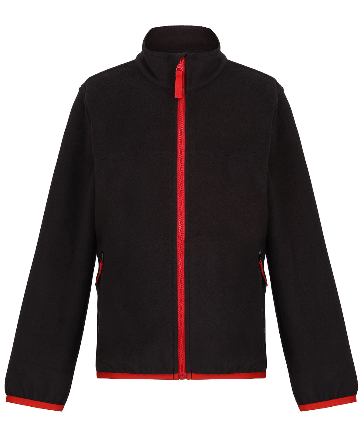 Kids full-zip microfleece - Black/Classic Red