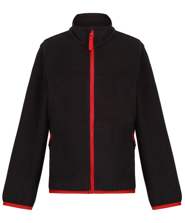 Kids full-zip microfleece - Black/Classic Red