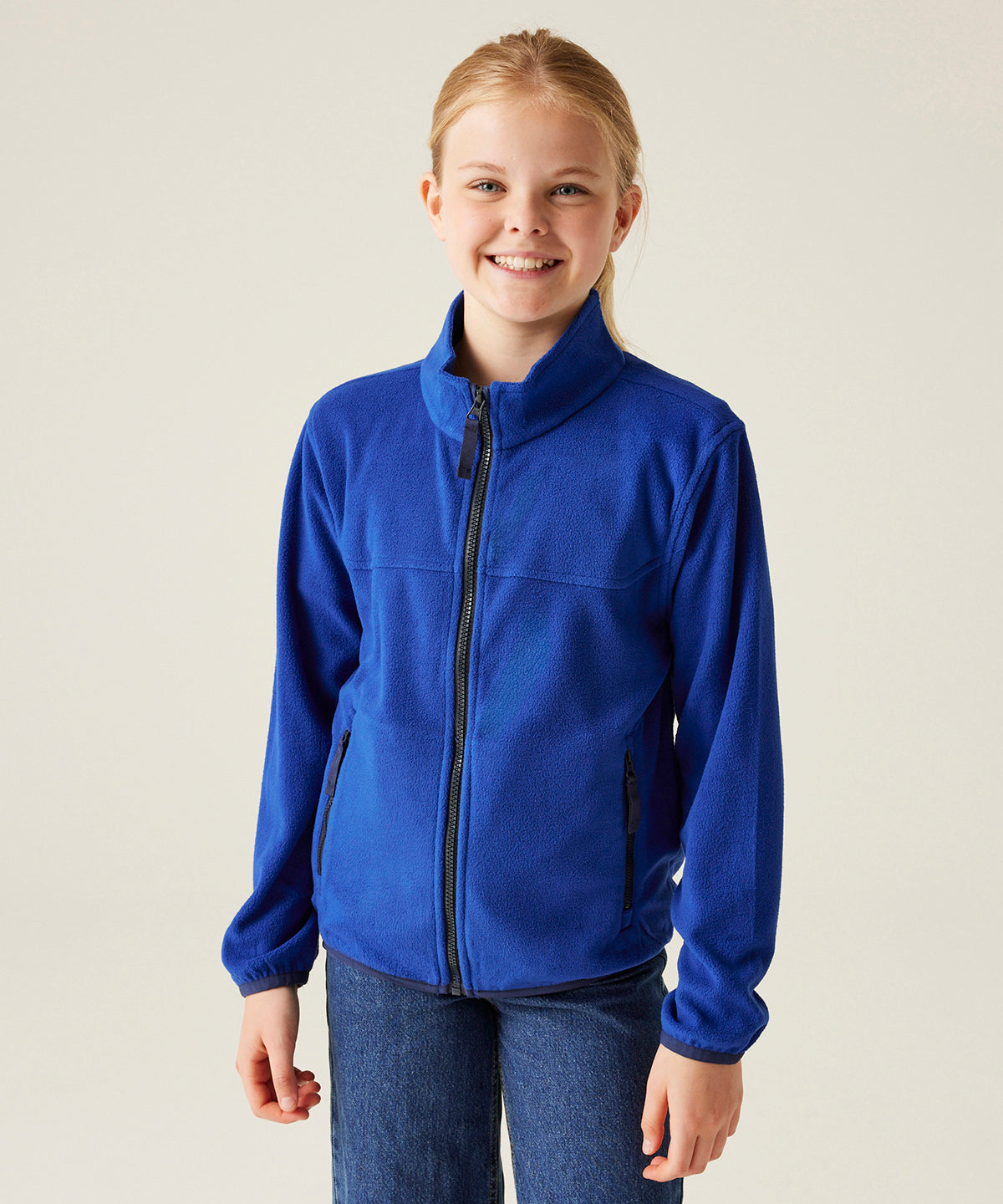 Kids full-zip microfleece - New Royal/Navy