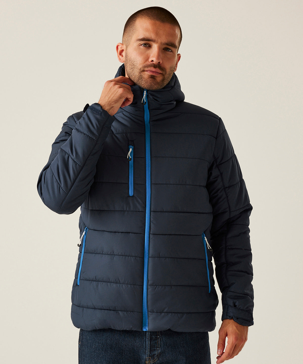 Navigate thermal hooded jacket - Navy/French Blue