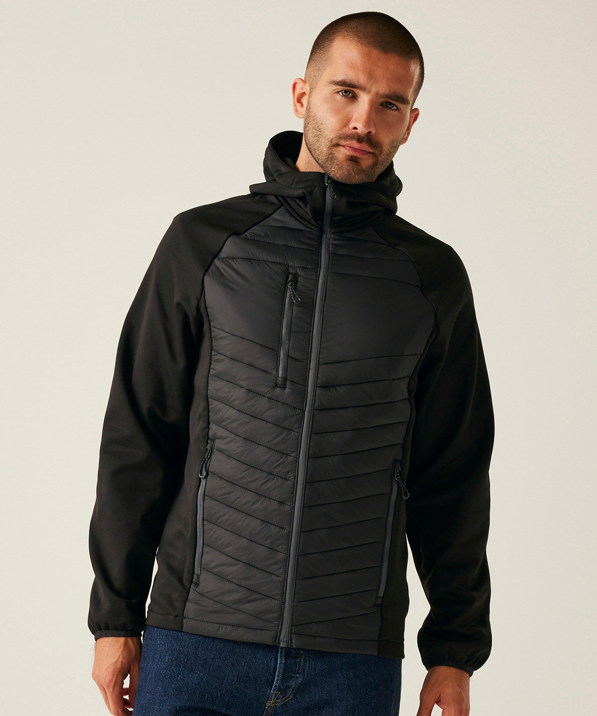 Navigate hybrid hooded jacket - Black/Classic Red