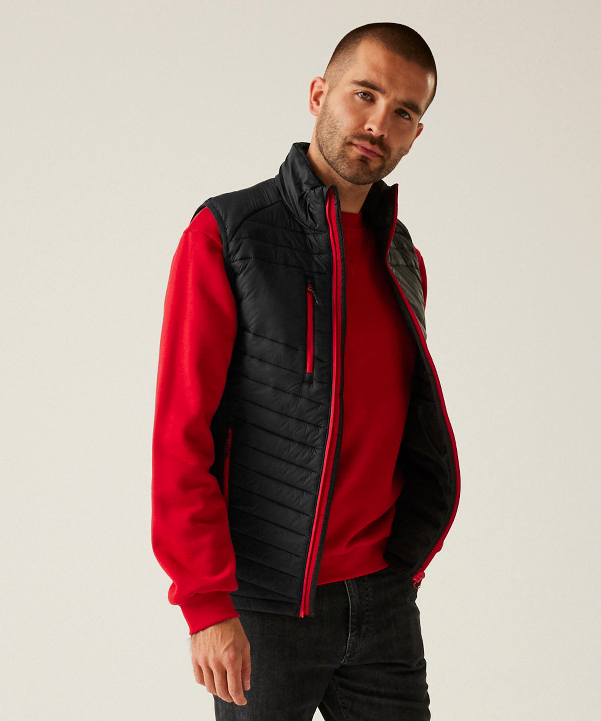 Navigate hybrid bodywarmer - Black/Classic Red