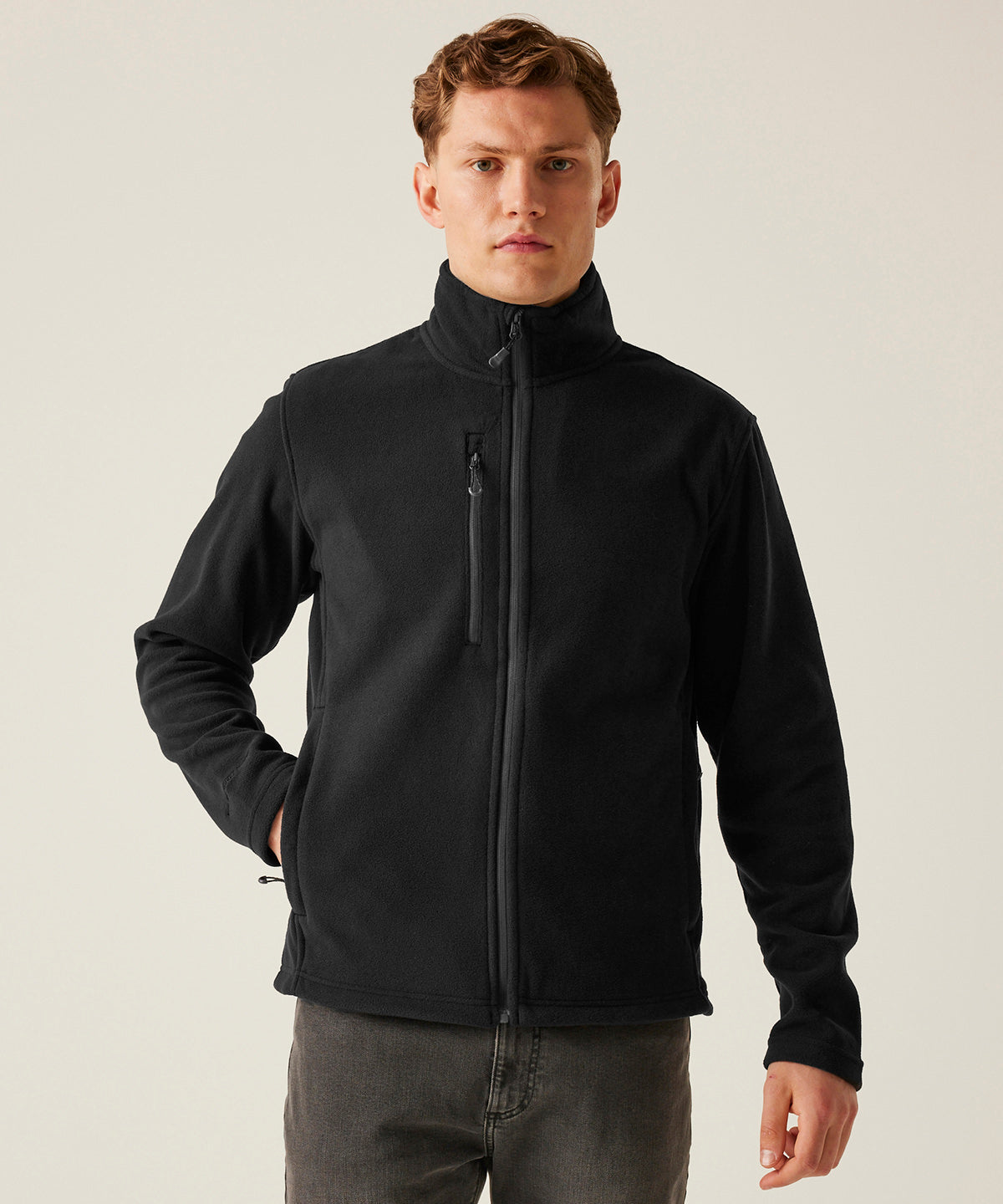 Honestly Made recycled full-zip fleece - Black