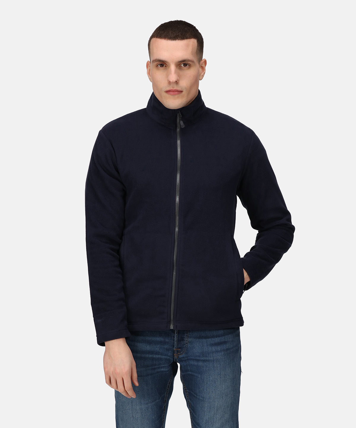 Honestly made recycled full zip microfleece - Navy