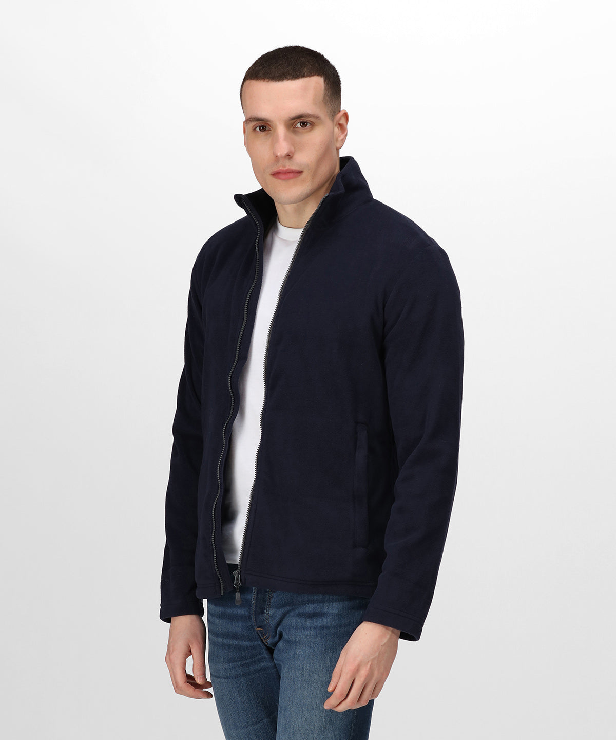 Honestly made recycled full zip microfleece - Navy