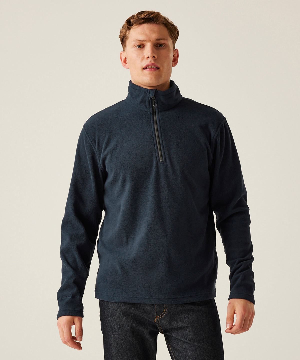 Honestly made recycled half zip fleece - Navy