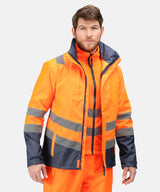 Regatta - Pro hi-vis 3-in-1 jacket - Yellow/Navy