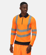 Regatta - Pro hi-vis ls polo shirt - Orange/Navy