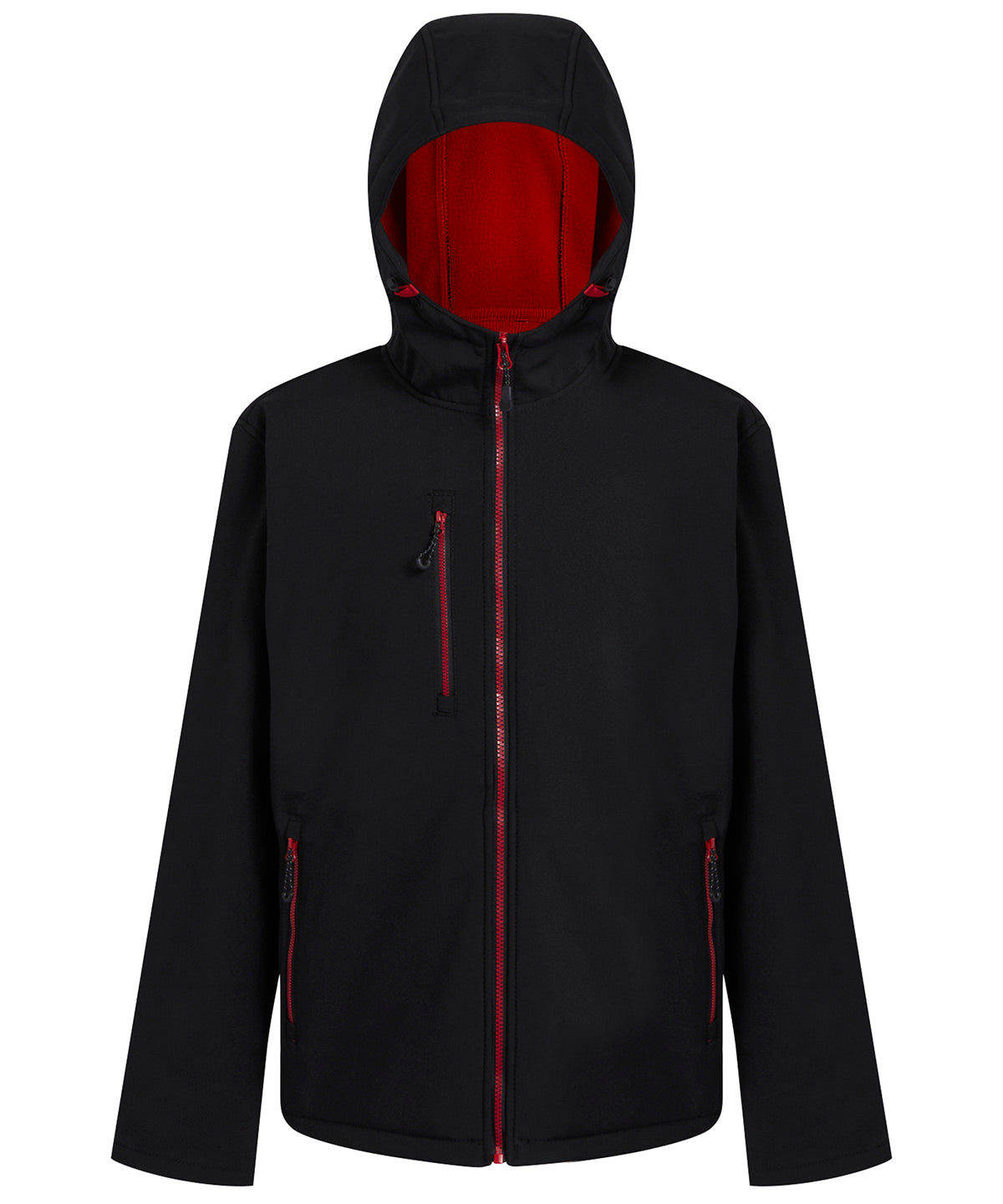 Navigate 2-layer hooded softshell jacket - Black/Classic Red