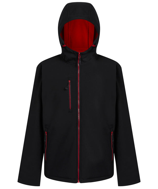 Navigate 2-layer hooded softshell jacket - Black/Classic Red