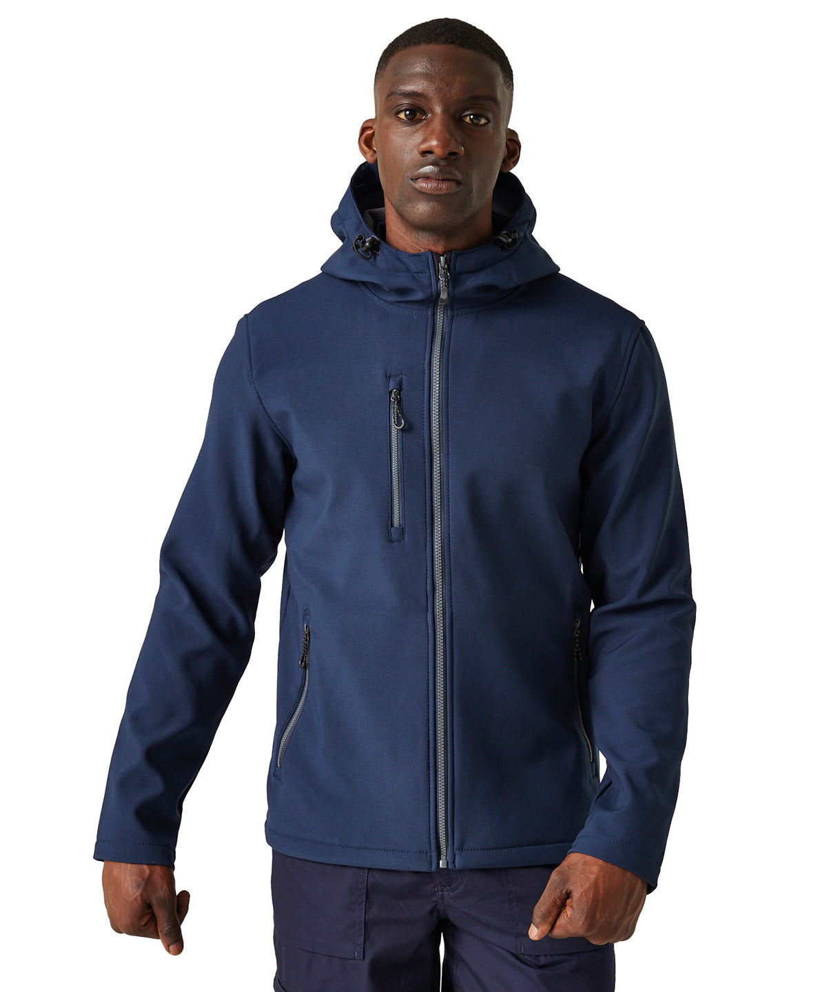 Navigate 2-layer hooded softshell jacket - Black/New Royal