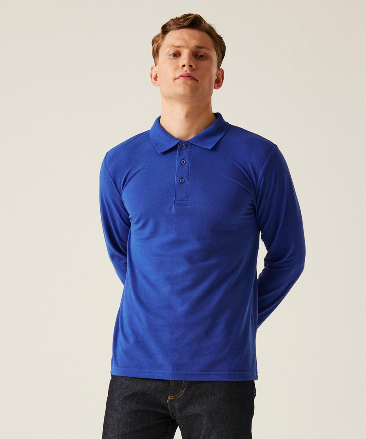 Pro 65/35 long sleeve polo - Black