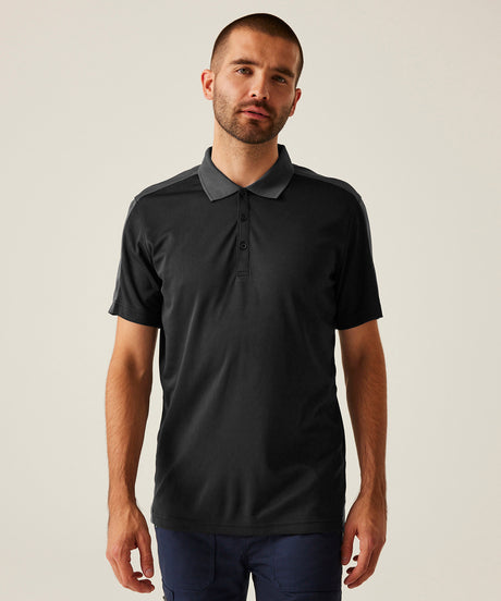 Contrast wicking polo - Navy/New Royal