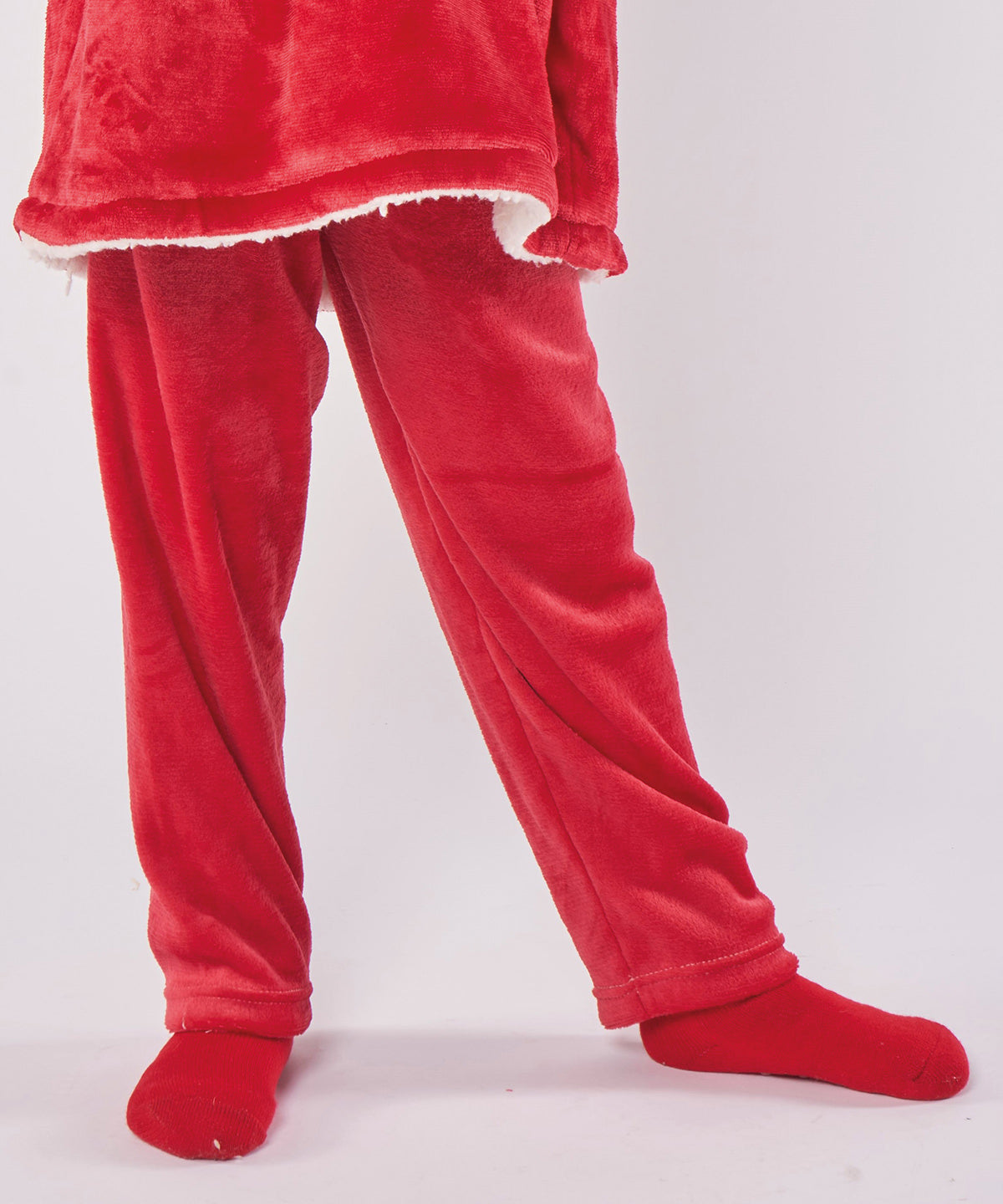 The kids Ribbon luxury Eskimo-style fleece pants