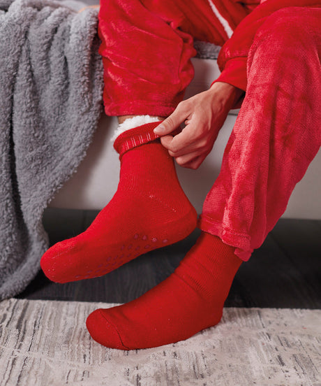 Cozy Eskimo-Style Fleece Socks - Red