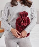 Luxury classic faux fur hot water bottle and cover