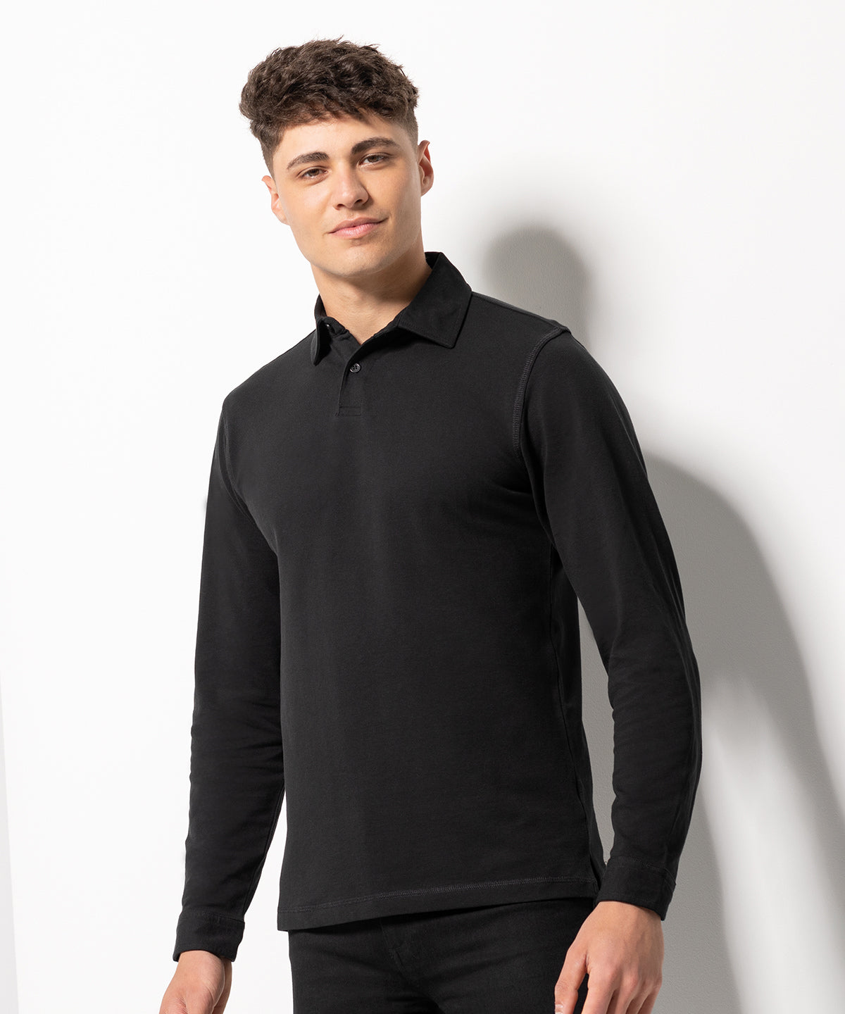 Long sleeve stretch polo