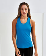 Women's Active Strappy Tank Top - Raspberry/Black Melange