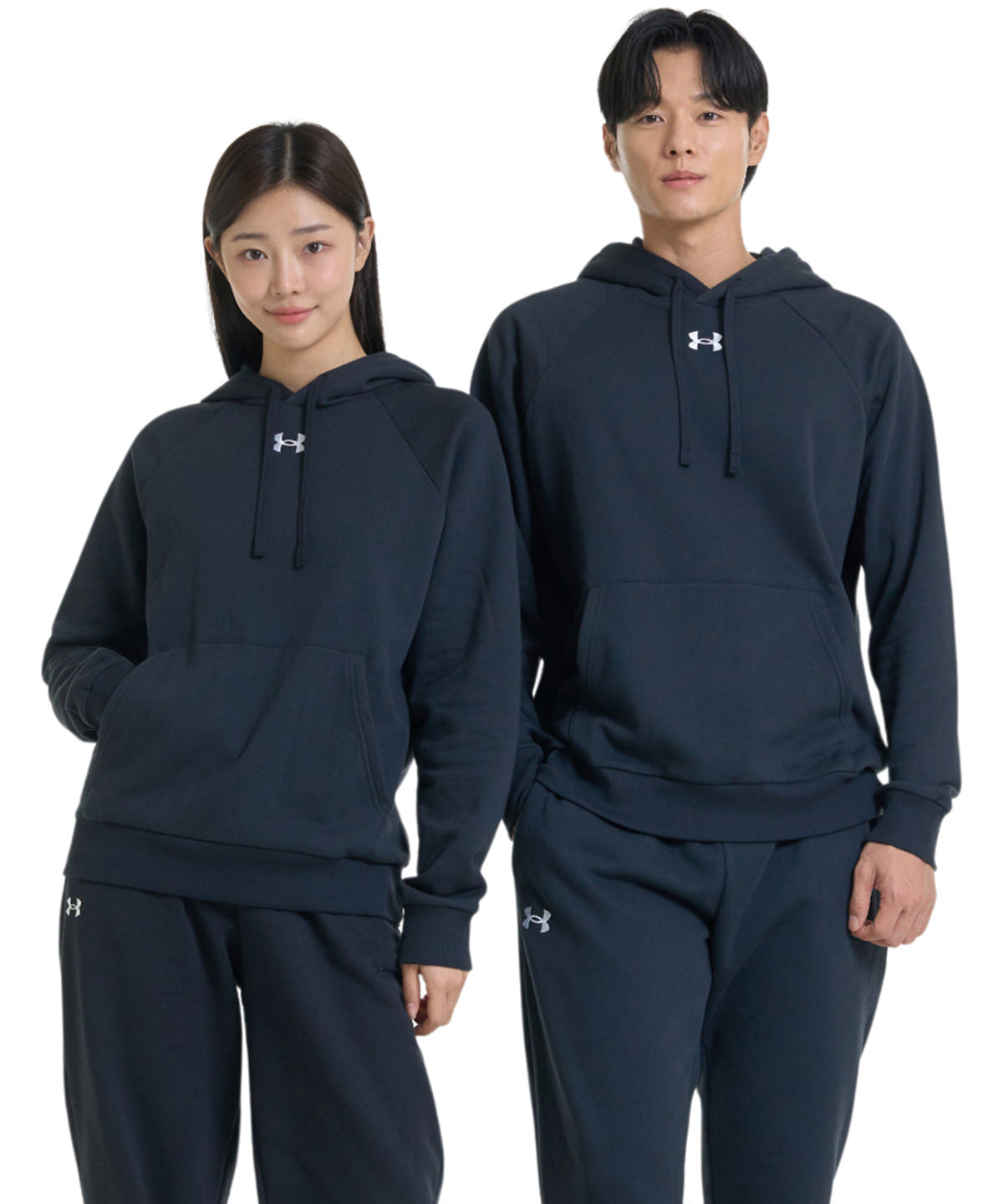 Under Armour - UA Rival fleece hoodie - Black/White