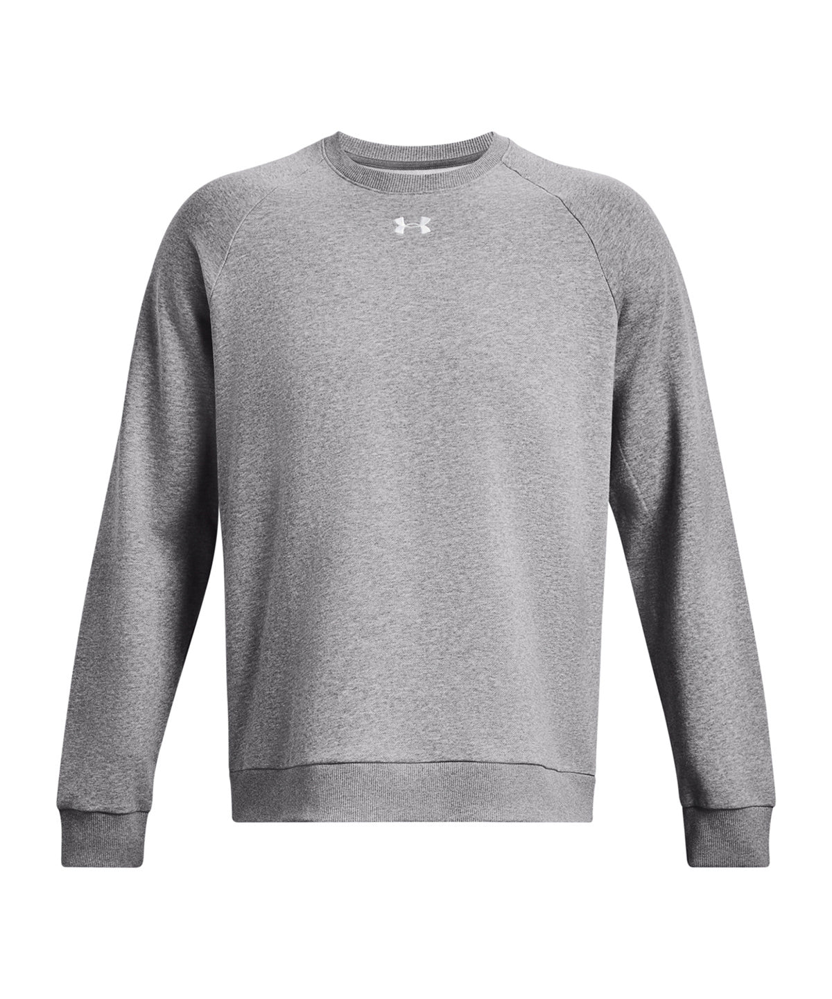 Under Armour - UA Rival fleece crew - Castlerock Light Heather/White