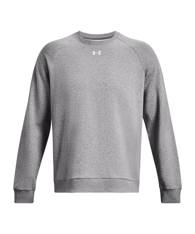 Under Armour - UA Rival fleece crew - Castlerock Light Heather/White