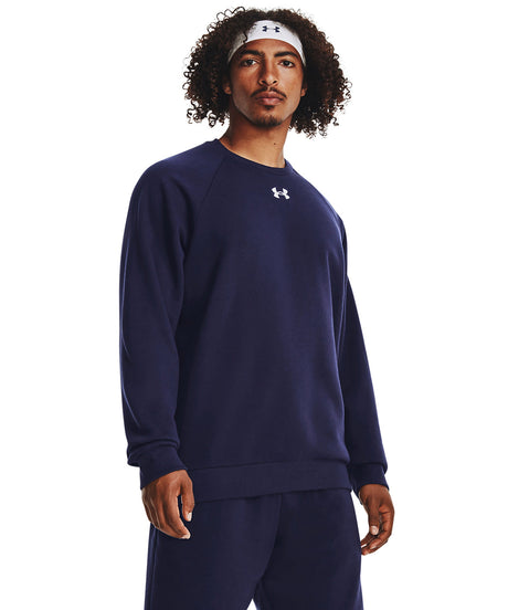 Under Armour - UA Rival fleece crew - Midnight Navy/White