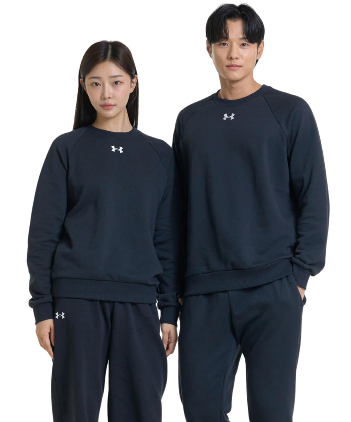 Under Armour - UA Rival fleece crew - Black/White