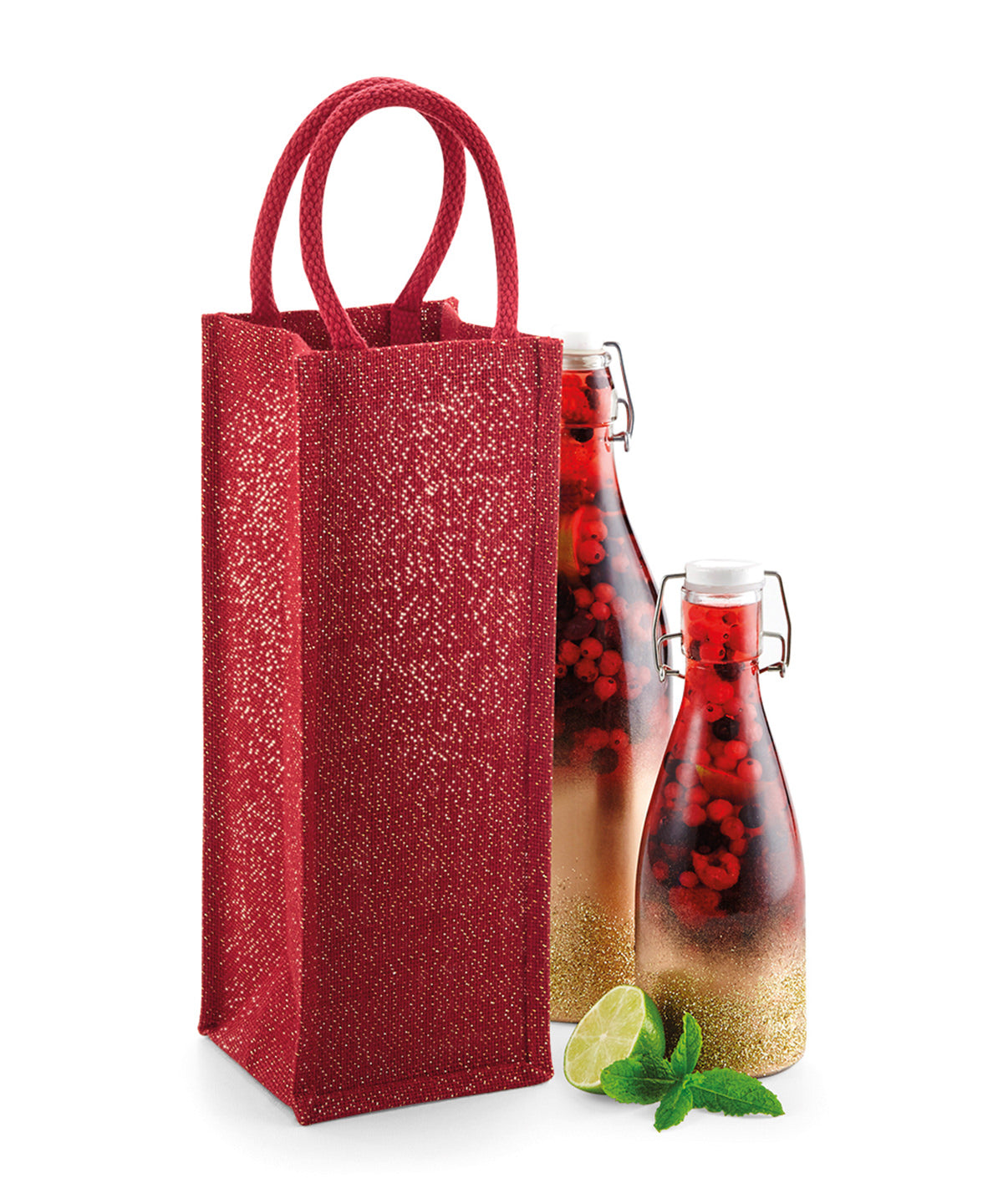 Shimmer jute bottle bag